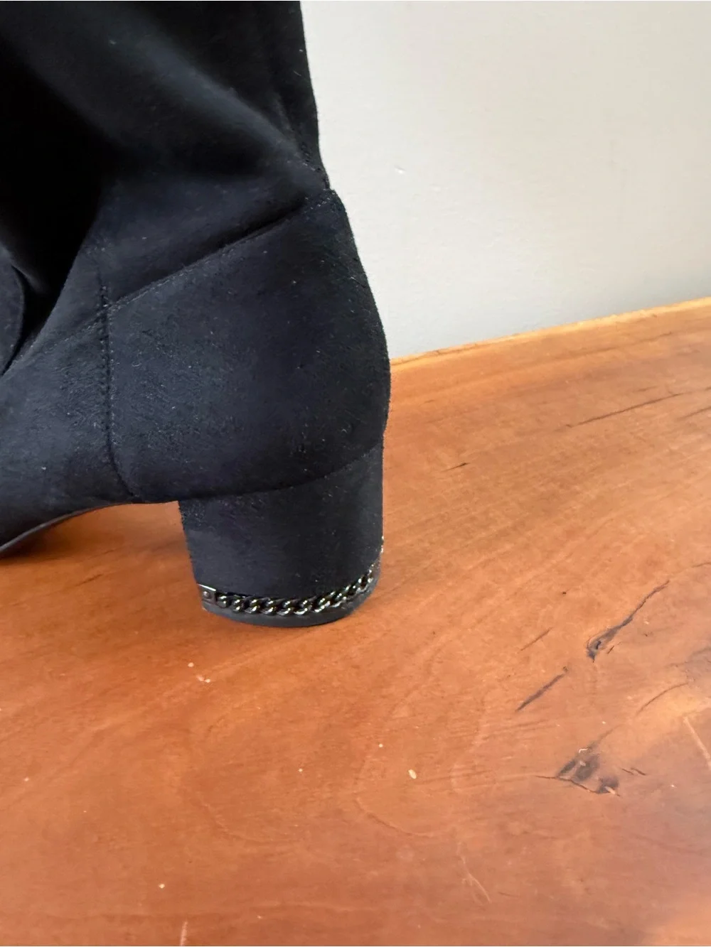 Michael Kors Jamie Over-the-Knee Boots Black 8.5 Chain Heel